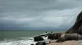 Bad Weather, Storm Coming, Ko Samui, Thailand, Granitic Rocks, Big Waves HD Footage