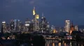 Bad Weather Thunderstorm Lightning Strike Frankfurt Cityscape Aerial View Dusk HD Footage