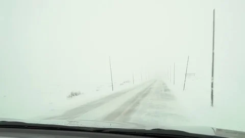 Bad Winter Road 9 Long Stock Footage 78158959