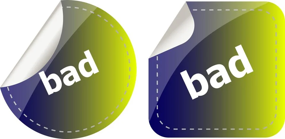 Bad word on stickers button set, label Stock Illustration