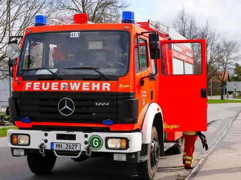Bad Wörishofen Themenfoto: Feuerwehr, Brand, Feuer, von der Feuerwehr gelo.. Stock Photos