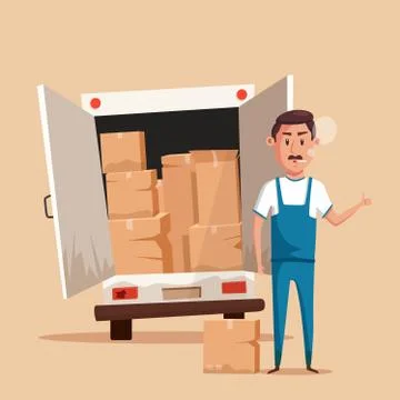 Bad worker. Cartoon vector illustration. Relocation. Moving service Stock Illustration