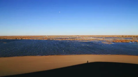 Badain Jaran Desert lake Stock Footage 44349077