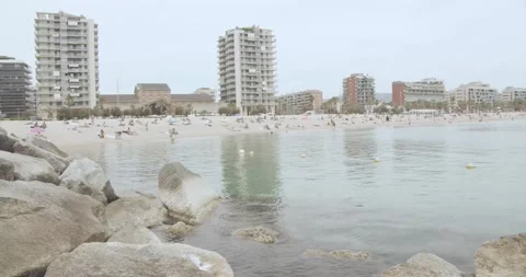 Badalona Beach in summertime Stock Footage 171175699