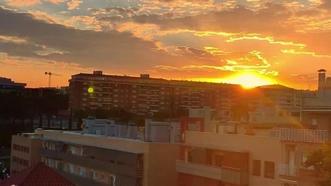Badalona Spain 3-jun-26 Sunset Timelapse Over Urban Residential Neighborhood Stock Footage 336579755