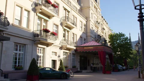 Baden-Baden, Germany - 07/18/2022: The Outer Façade of Brenners Park-Hotel Video stock 264876897