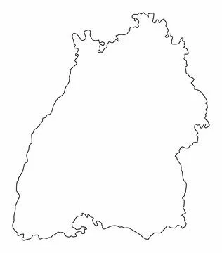 Baden-Wurttemberg outline map Stock Illustration