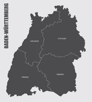 Baden-Wurttemberg state map Stock Illustration