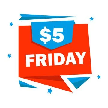 Badge 5 dollar friday, vector illustration Stock Illustration