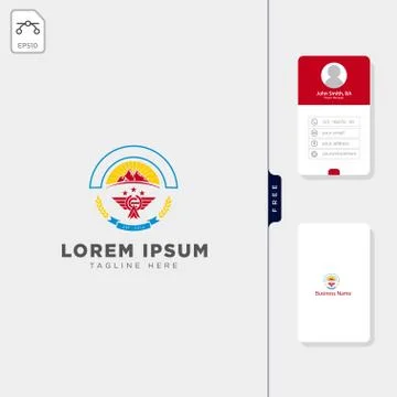 Badge adventure logo template vector illustration, free business card design Stock Illustration