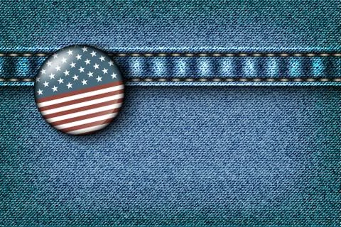Badge with the American flag Stock Illustration