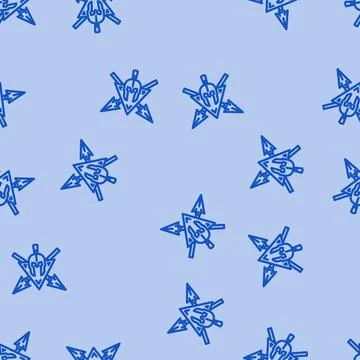 Badge ancient soldier line vector seamless pattern Stockillustratie