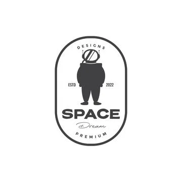 Badge with astronaut logo design vector graphic symbol icon illustration cr.. イラスト素材