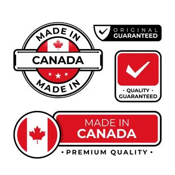 Badge bundle made in Canada label icon emblem isolated on white background Stock Illustration