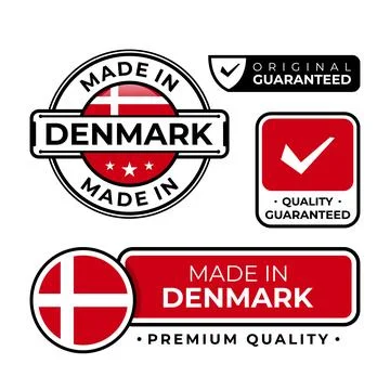 Badge bundle made in Denmark label icon emblem isolated on white background Stock Illustration