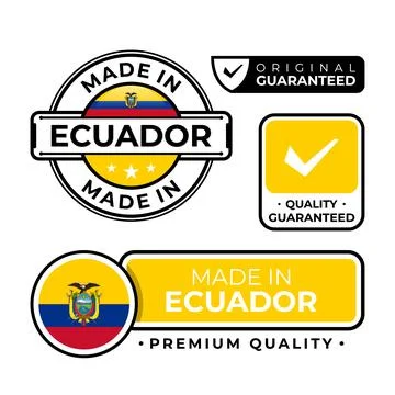 Badge bundle made in Ecuador label icon emblem isolated on white background Stock Illustration