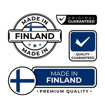 Badge bundle made in Finland label icon emblem isolated on white background Stock Illustration