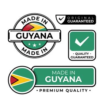 Badge bundle made in Guyana label icon emblem isolated on white background Stock Illustration