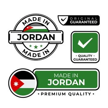 Badge bundle made in Jordan label icon emblem isolated on white background Stock Illustration