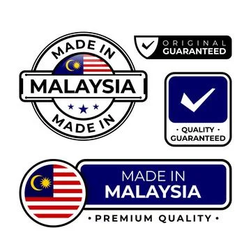 Badge bundle made in Malaysia label icon emblem isolated on white background Stock Illustration