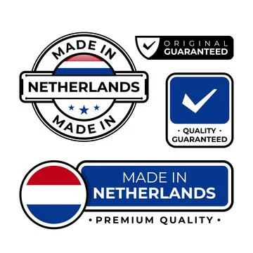 Badge bundle made in Netherlands label icon emblem isolated on white backgrou Stock Illustration