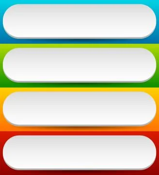 Badge, button, banner set in 4 bright color with slight 3d effect 스톡 일러스트