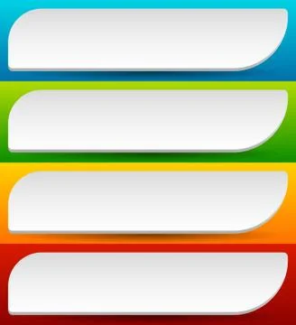 Badge, button, banner set in 4 bright color with slight 3d effect 스톡 일러스트