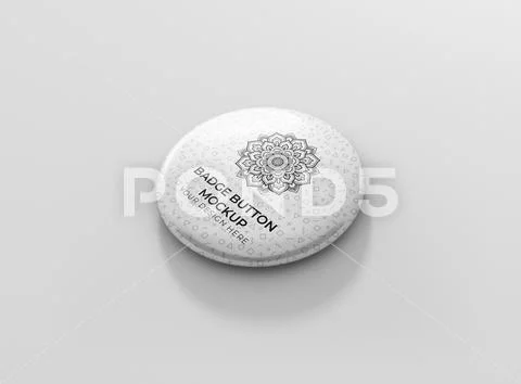 Badge button front side PSD Template
