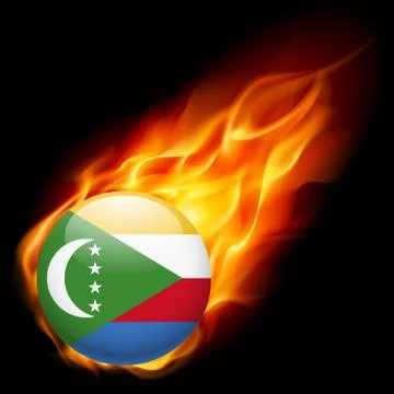 A badge in colours of The Comoros flag Illustrazione stock
