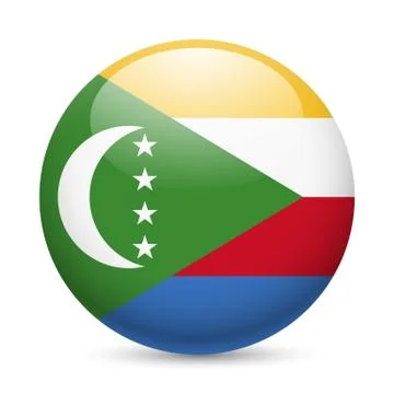 A badge in colours of The Comoros flag Stock Illustration