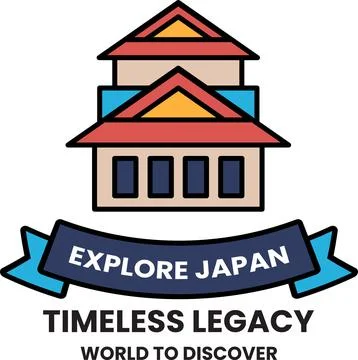 A badge in concept of Explore Japan Ilustración de archivo