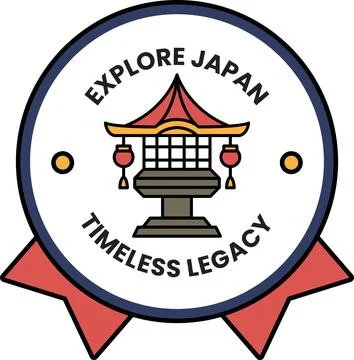 A badge in concept of Explore Japan Ilustración de archivo