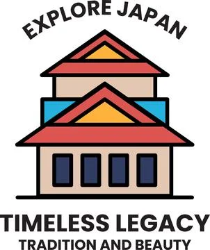 A badge in concept of Explore Japan Ilustración de archivo