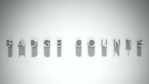 Badge counts 3D title animation white text on a white background Stock Footage 299647977