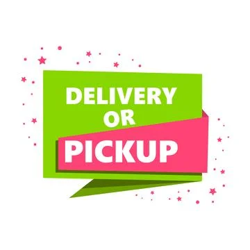 Badge DELIVERY OR PICKUP, vector illustration Stock Illustration