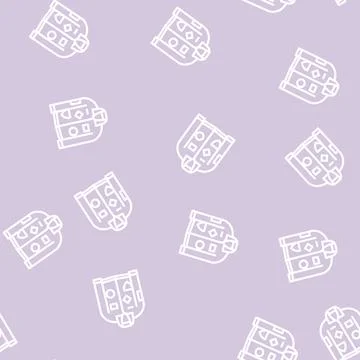 Badge denim line vector seamless pattern Stock Illustration