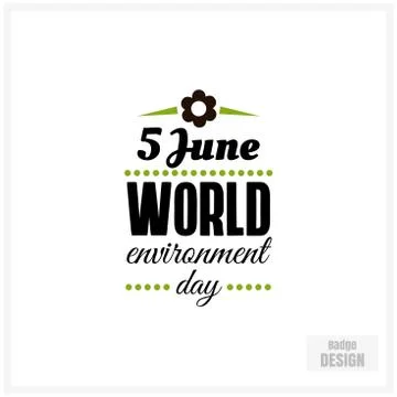 Badge Design For 5 June Stockillustratie