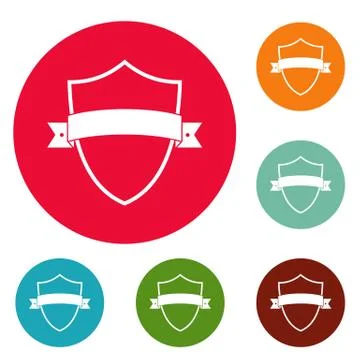 Badge element icons circle set vector Stock Illustration