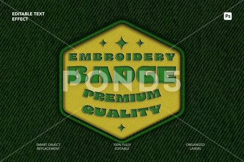 Badge Embroidery Text Effect Plantilla PSD