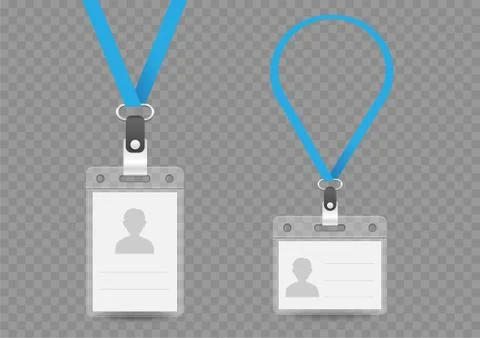 Badge empty template and lanyard Stock Illustration