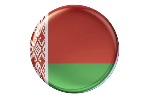 Badge with flag of Belarus, 3D rendering Stock Illustration