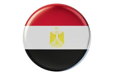 Badge with flag of Egypt 3D rendering Stock Illustration