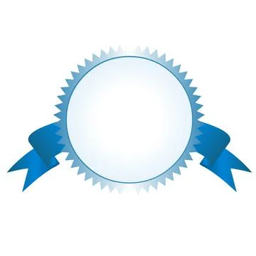 Badge frames award blue circle Stock Illustration