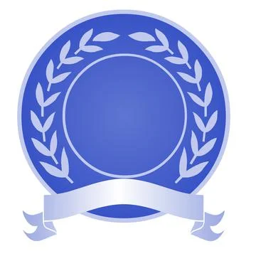 Badge frames award blue gray circle Stock Illustration