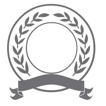 Badge frames award circle medal silver Stock Illustration