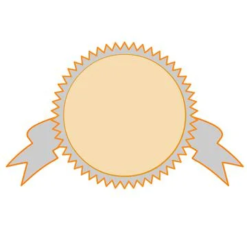 Badge frames award gold circle Stock Illustration