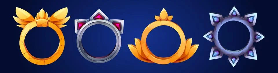 Badge game avatar frames 库存插图