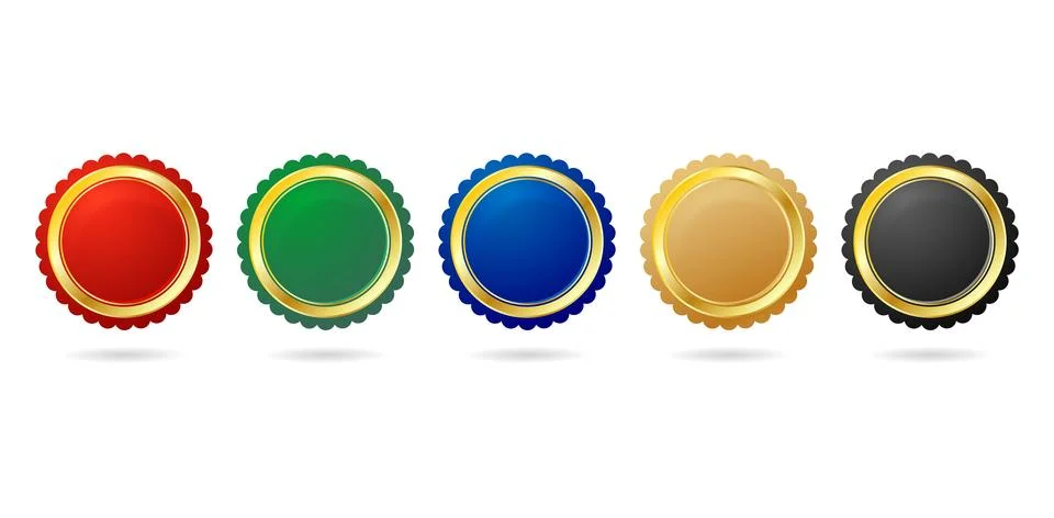 Badge Gold Circle Element Stock Illustration