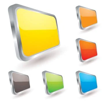 Badge icon Collection of six web icons with silver bevel and light reflect... Stockfoto's