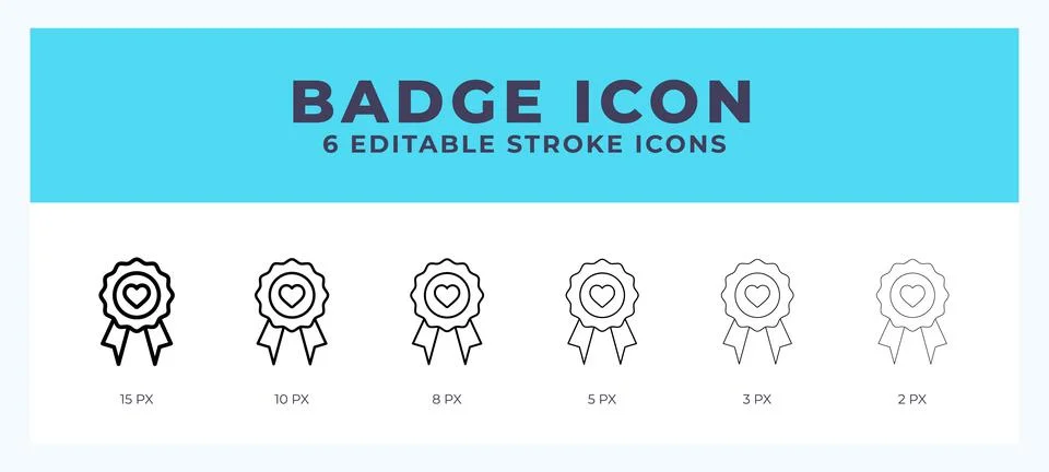 Badge icon. Editable stroke line icon vector illustration. 스톡 일러스트